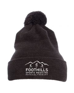 Yupoong Cuffed Knit Beanie with Pom Pom Hat - FOOTHILLS
